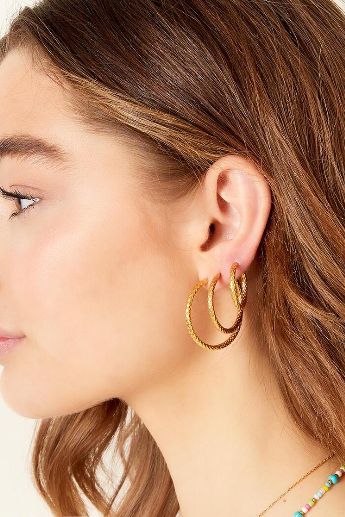Boucles d'oreilles avec motif grand Argenté Acier inoxydable Image3